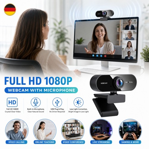 Webcam kamera 1080p usb mit - kamera,