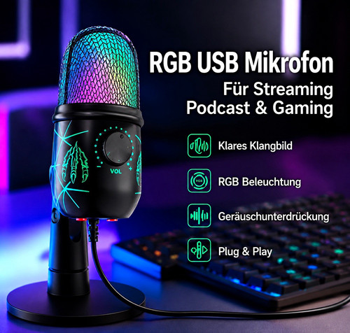 Rgb usb kondensator mikrofon - rgb,